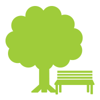 tree and park bench icon