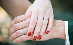 image of hands with wedding bands at wedding