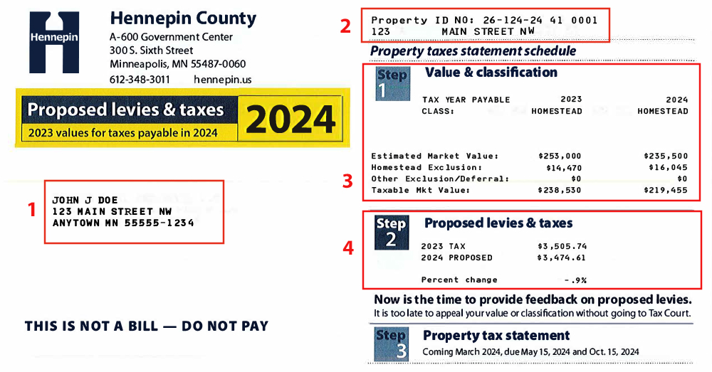 sample proposed property tax notice