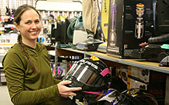 Shopping at second-hand store