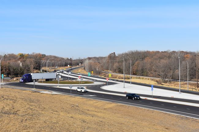 County Road 92 and Highway 12 roundabout