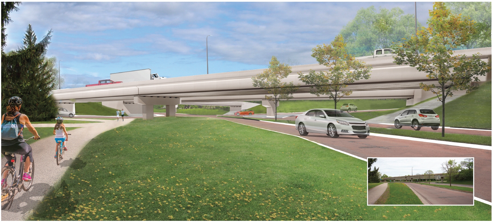View of the intersection from Theodore Wirth Parkway