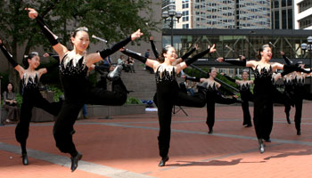 Dancers performing at Summer on the Plaza