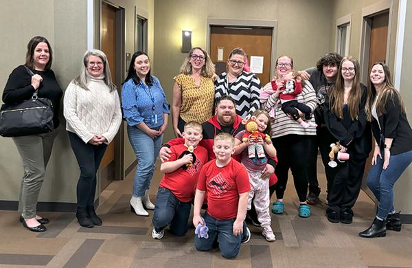 amanda with her support family