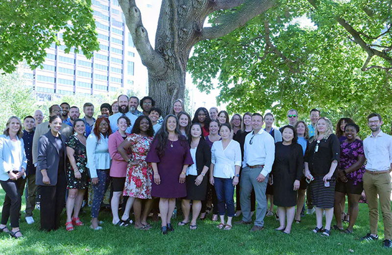 adult representation team photo outside