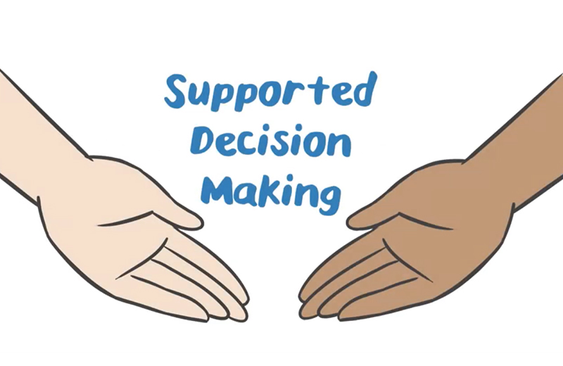 supported decision making with two hands under the words