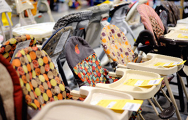 row of high chairs