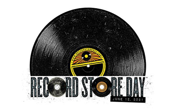 image of a vinyl record, with the event title using records as the 'o' in the words record and store