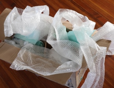 Bubble wrap in a cardboard box
