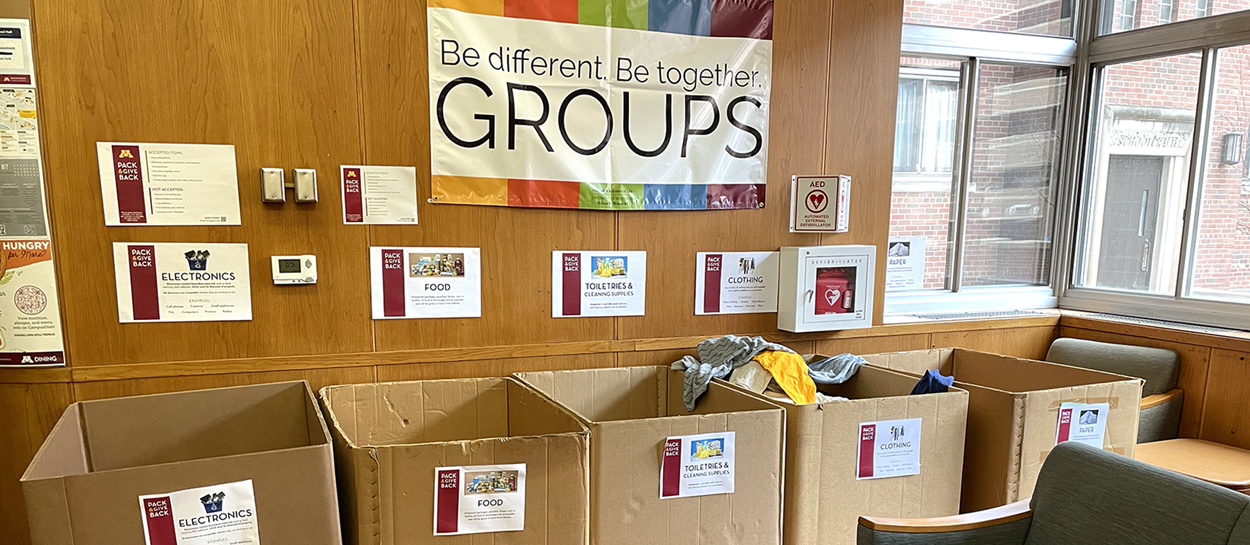 Boxes of items for donation