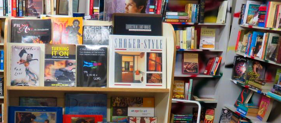 Bookshelves full of books