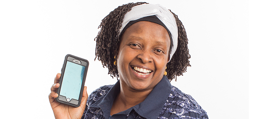 Woman with iPhone