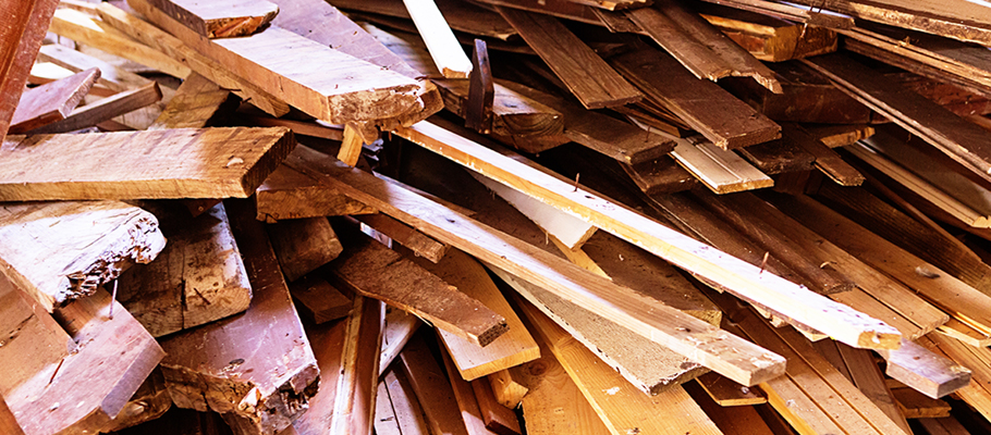 Pile of salvaged lumber