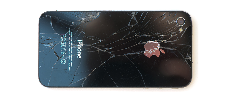 iphone with cracked back glass