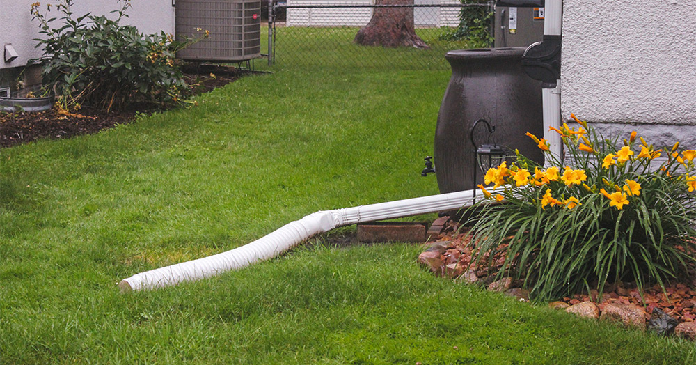 water spout to grass