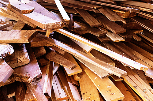 Bundle of salvaged wood boards