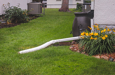 water spout to grass