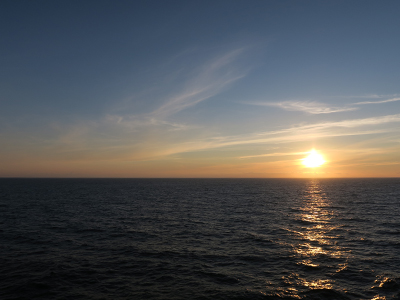 Ocean and setting sun