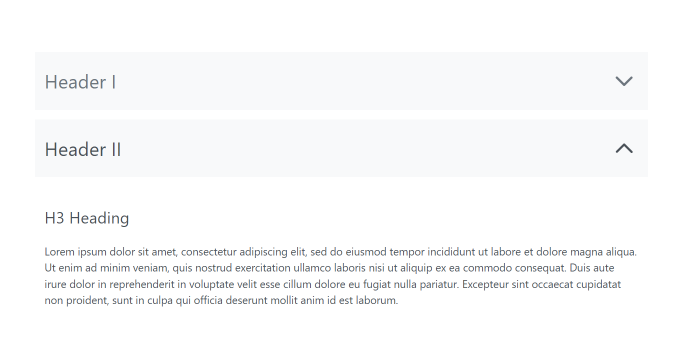 A PrimeNG accordions component example. 