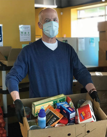 Food drive volunteer, Stuart
