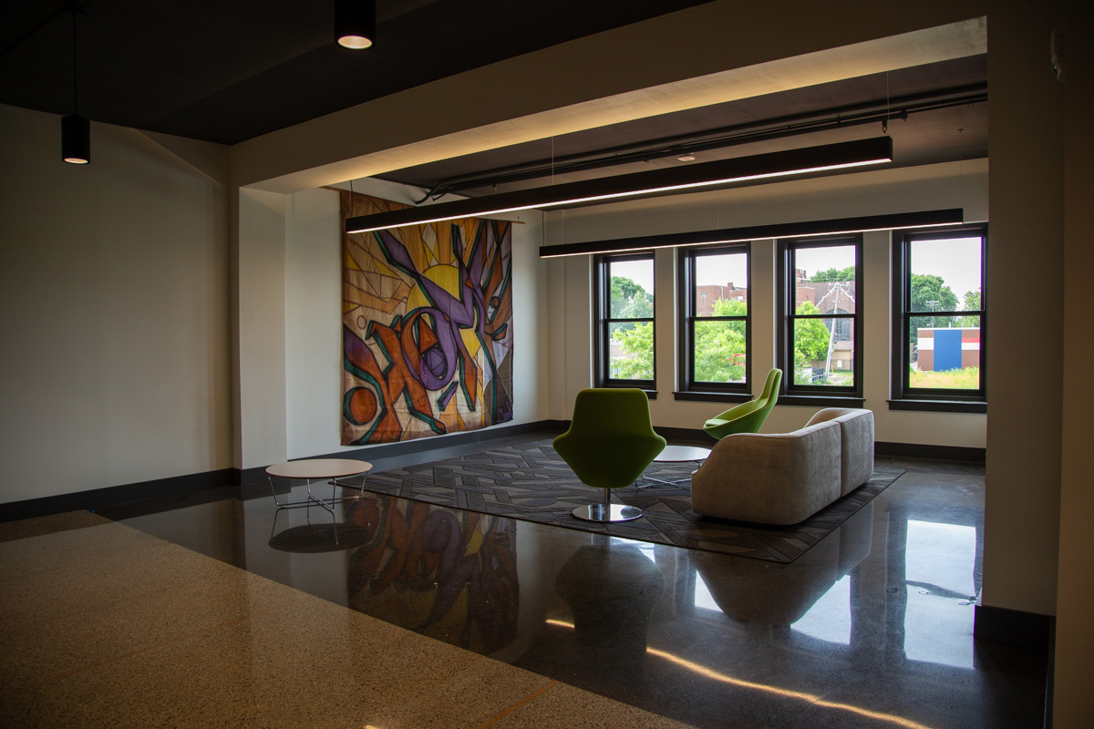Inside the historic Coliseum Building. 