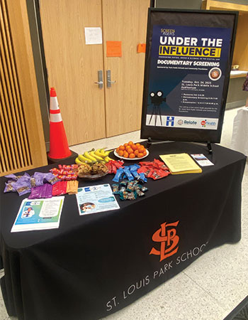 welcome table at a community event
