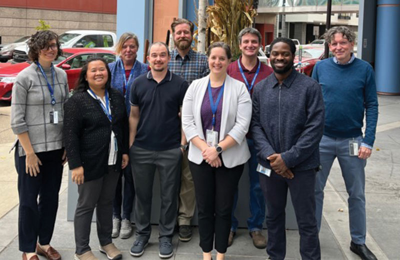 lead team standing outside