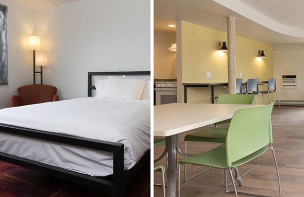 private bedroom and studio apartment